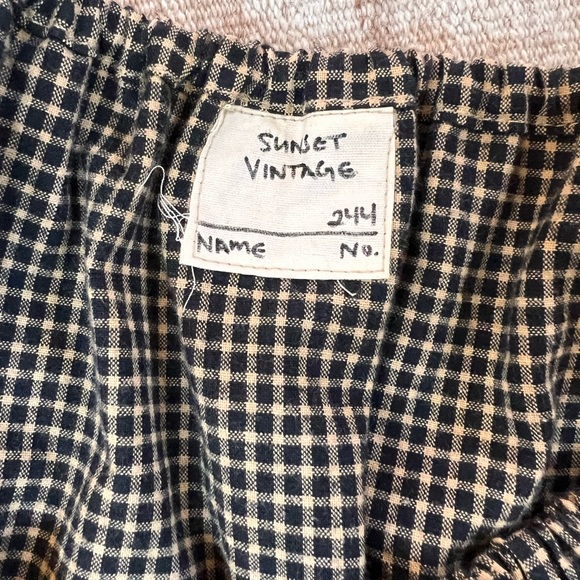 Sunset Vintage handmade top from deadstock gingham fabric. Like new - Picture 4 of 6